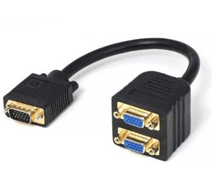 Adapter VGA - VGA M/2F (spliter) crni